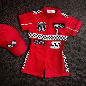 Fast One Birthday Suit - Race Car Birthday Toddler Costume - Kids Racing Jumpsuit - Baby Boy Gift - Halloween Costume