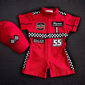 Fast One Birthday Suit - Race Car Birthday Toddler Costume - Dziecięcy kombinezon wyścigowy - Prezent dla chłopca - Kostium na Halloween