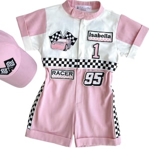 Fast One Birthday Suit - Race Car Birthday Toddler Costume - Kids Racing Jumpsuit - Baby Girl Gift - Halloween Costume