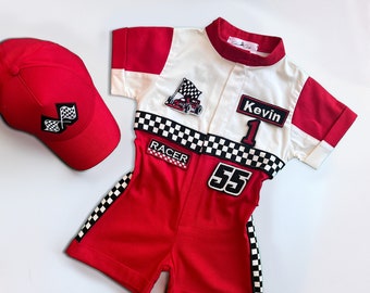 Fast One-verjaardagspak - raceauto verjaardag peuterkostuum - racejumpsuit voor kinderen - cadeau babyjongen - halloweenkostuum