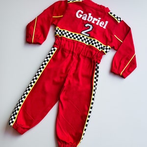 toddler race car costume for fast one birthday theme | personalized kid racing jumpsuit | two fast birthday | Ferrari baby | Lightning McQueen