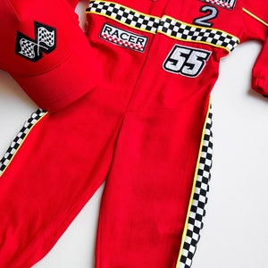 toddler race car costume for fast one birthday theme | personalized kid racing jumpsuit | two fast birthday | Ferrari baby | Lightning McQueen