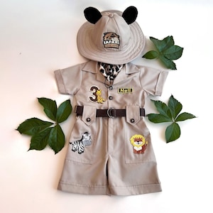 Personalized Safari Outfit for Baby & Toddler - Wild One Birthday Safari Outfit - Halloween Kids Costume  -  Safari Costume
