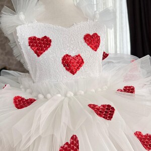 Valentines Day Outfit for Baby Girl,Toddler Valentines Dress,First Heart Birthday Dress,Baby Party Dress,Baby Tulle Dress