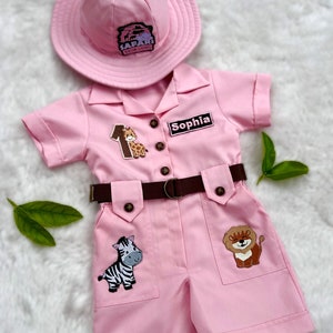 minnie mouse inspired baby safari outfit for wild one birthday theme