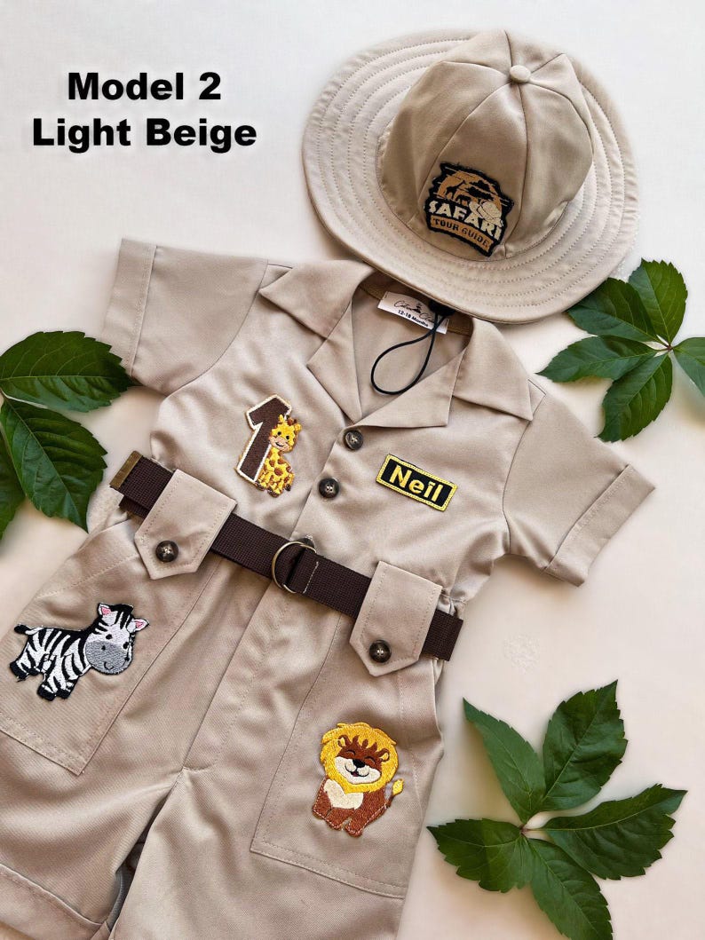 Personalized Safari Outfit for Baby & Toddler - Wild One Birthday Safari Outfit - Halloween Kids Costume  -  Safari Costume