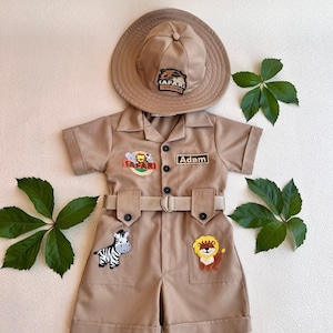 Personalized Safari Outfit for Baby & Toddler - Wild One Birthday Safari Outfit - Safari Costume - Halloween Costume