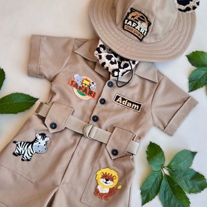 mickey mouse inspired baby safari outfit for wild one birthday theme