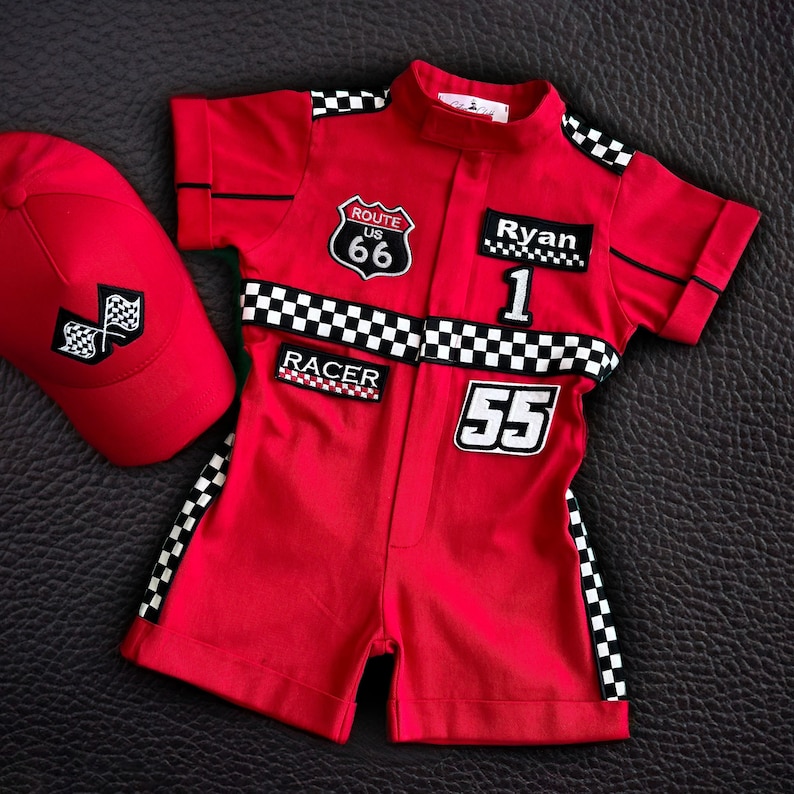 Fast One Birthday Suit - Race Car Birthday Toddler Costume - Kids Racing Jumpsuit - Baby Boy Gift - Halloween Costume