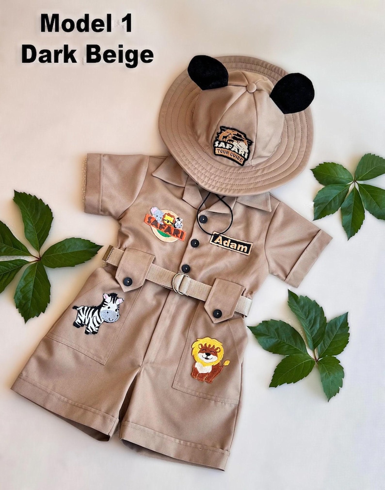 Personalized Safari Outfit for Baby & Toddler - Wild One Birthday Safari Outfit - Halloween Kids Costume  -  Safari Costume