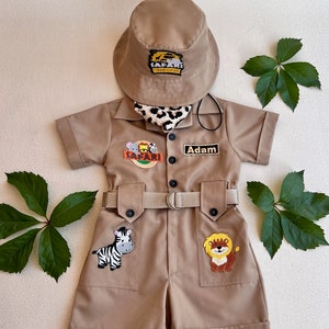 mickey mouse inspired baby safari outfit for wild one birthday theme