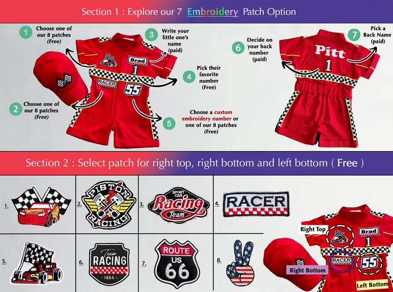 Fast One Birthday Suit - Race Car Birthday Toddler Costume - Kids Racing Jumpsuit - Baby Boy Gift - Halloween Costume image 9