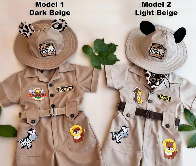 Personalized Safari Outfit for Baby & Toddler - Wild One Birthday Safari Outfit - Halloween Kids Costume  -  Safari Costume