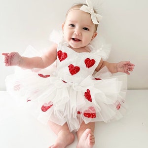 Valentines Day Outfit for Baby Girl,Toddler Valentines Dress,First Birthday Dress,Baby Party Dress,Baby Tulle Dress