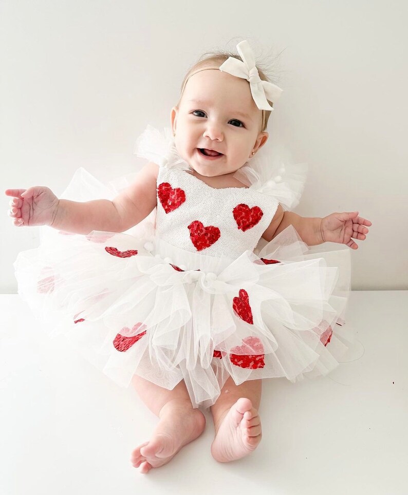 Valentines Day Outfit for Baby Girl,Toddler Valentines Dress,First Birthday Dress,Baby Party Dress,Baby Tulle Dress