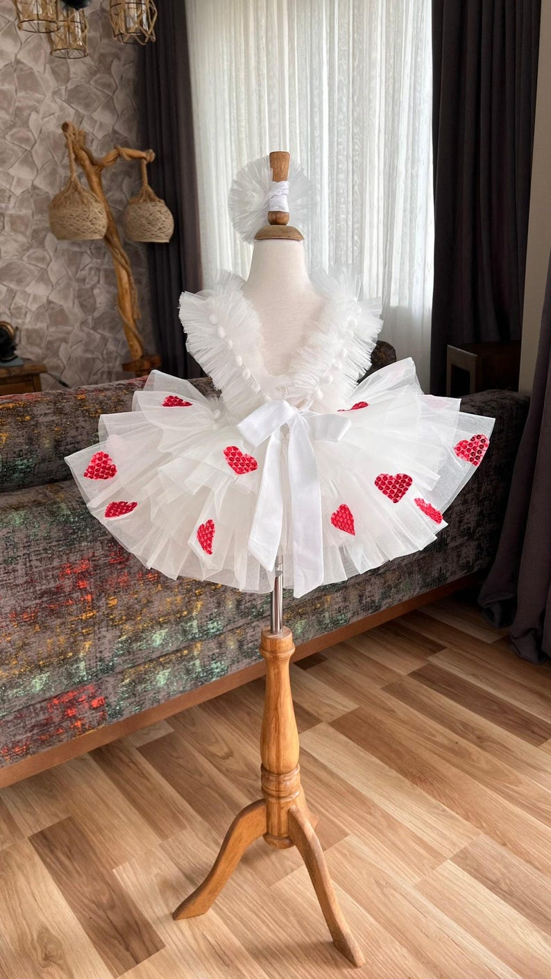 Valentines Day Outfit for Baby Girl,Toddler Valentines Dress,First Heart Birthday Dress,Baby Party Dress,Baby Tulle Dress