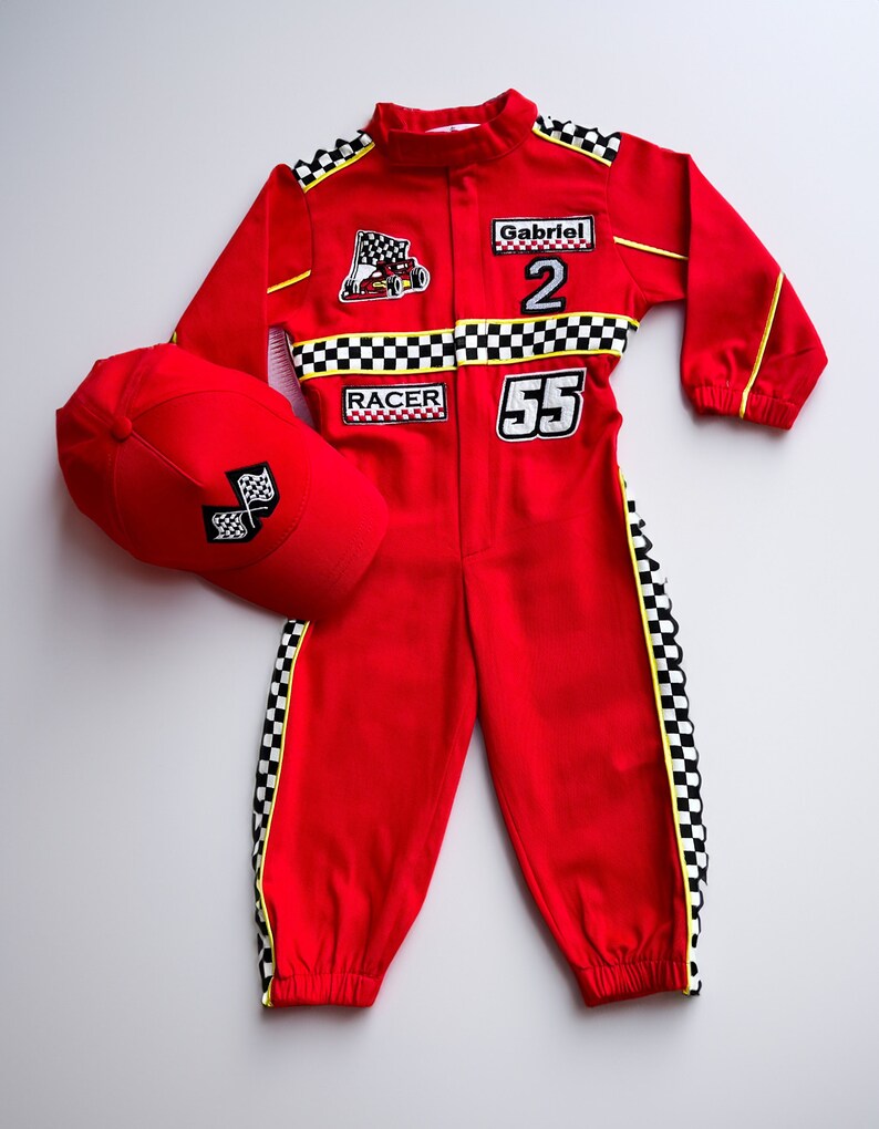 toddler race car costume for fast one birthday theme | personalized kid racing jumpsuit | two fast birthday | Ferrari baby | Lightning McQueen