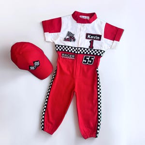 Fast One Birthday Suit - Race Car Birthday Toddler Costume - Kids Racing Jumpsuit - Baby Boy Gift - Halloween Costume