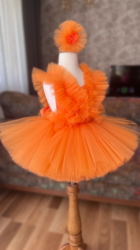 first birthday tulle dress CUSTOM Hand Embroidered First Birthday ONE Tutu Dress Romper Outfit main image 0