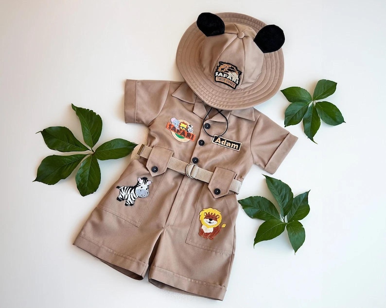Personalized Safari Outfit for Baby & Toddler - Wild One Birthday Safari Outfit - Halloween Kids Costume - Safari Costume image 4