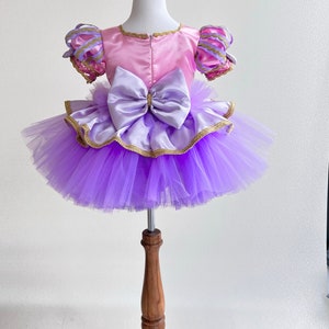 Robe Raiponce pour tout-petits Déguisement en tulle violet premier anniversaire Tutu de princesse violet Déguisement pour la récréation image 3