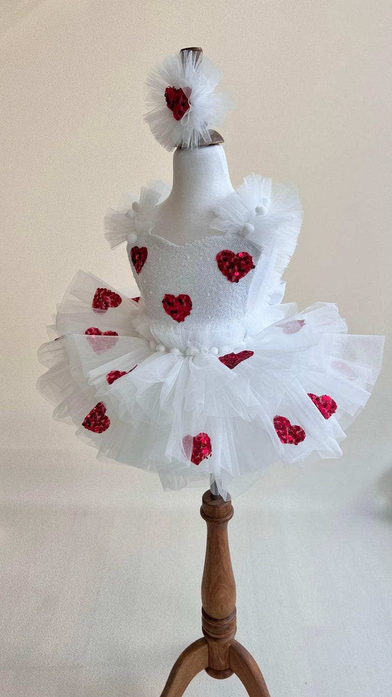 Valentines Day Outfit for Baby Girl,Toddler Valentines Dress,First Heart Birthday Dress,Baby Party Dress,Baby Tulle Dress