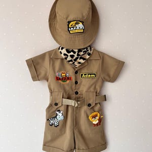 Personalized Safari Outfit for Baby & Toddler - Wild One Birthday Safari Outfit - Halloween Kids Costume  -  Safari Costume