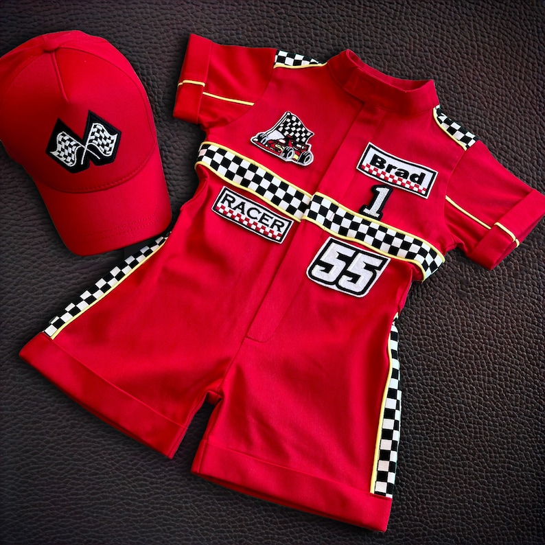 Fast One Birthday Suit - Race Car Birthday Toddler Costume - Kids Racing Jumpsuit - Baby Boy Gift - Halloween Costume