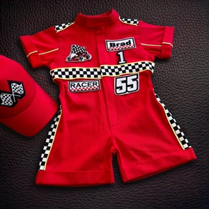 Fast One Birthday Suit - Race Car Birthday Toddler Costume - Kids Racing Jumpsuit - Baby Boy Gift - Halloween Costume
