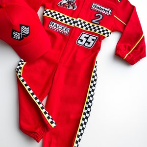 toddler race car costume for fast one birthday theme | personalized kid racing jumpsuit | two fast birthday | Ferrari baby | Lightning McQueen