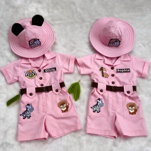 minnie mouse inspired baby safari outfit for wild one birthday theme