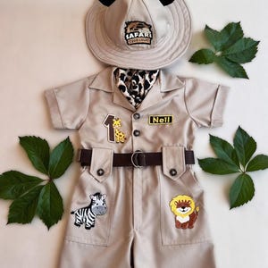 Personalized Safari Outfit for Baby & Toddler - Wild One Birthday Safari Outfit - Halloween Kids Costume  -  Safari Costume