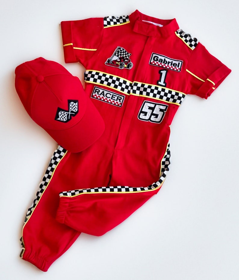 toddler race car costume for fast one birthday theme | personalized kid racing jumpsuit | two fast birthday | Ferrari baby | Lightning McQueen