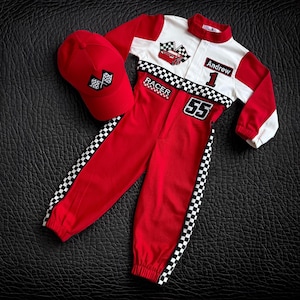 Traje de cumpleaños de Fast One - Disfraz de coche de carreras para niños pequeños - Mono de carreras para niños - Regalo para bebé niño - Disfraz de Halloween