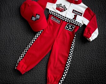 Fast One Birthday Suit - Race Car Birthday Toddler Costume - Kids Racing Jumpsuit - Baby Boy Gift - Halloween Costume