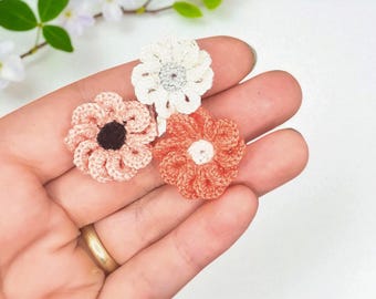Patrón de flor de crochet micro - Aplique miniatura (Patrón PDF)