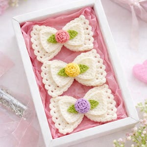 Crochet Lace Bow Pattern: Vintage-Style Hair Clip, Photo Prop (PDF Pattern)