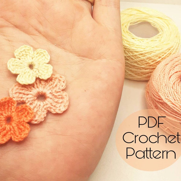 Crochet Small Flower Pattern  PDF Crochet Pattern for mini flower. Micro crochet pattern.