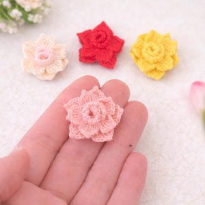 Micro Crochet Rose Pattern: Small Flower Applique (PDF Tutorial