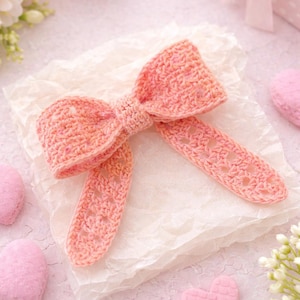 Patrón de lazo de encaje de crochet: Lazo elegante para el cabello y adorno para bolso (Descarga PDF) imagen 2
