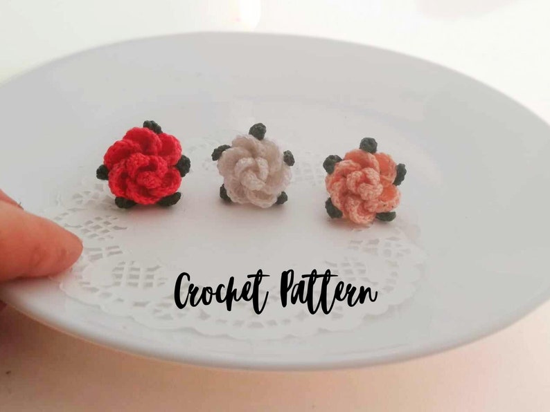 Small Crochet Rose Pattern, Flower Applique (PDF Pattern) - Etsy
