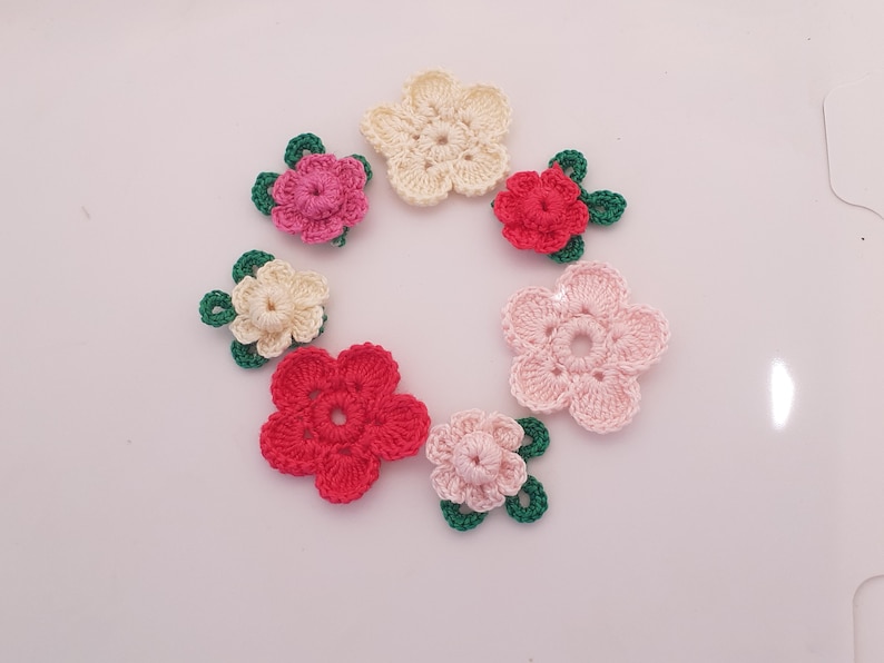 Crochet Flower Applique PDF Pattern. Etsy