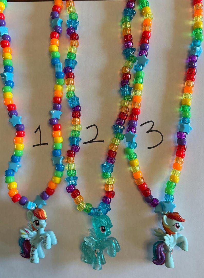Mlp Kandi Necklaces. Multiple styles. Rave EDM EDC Rainbow PLUR Festival Pride Brony image 9