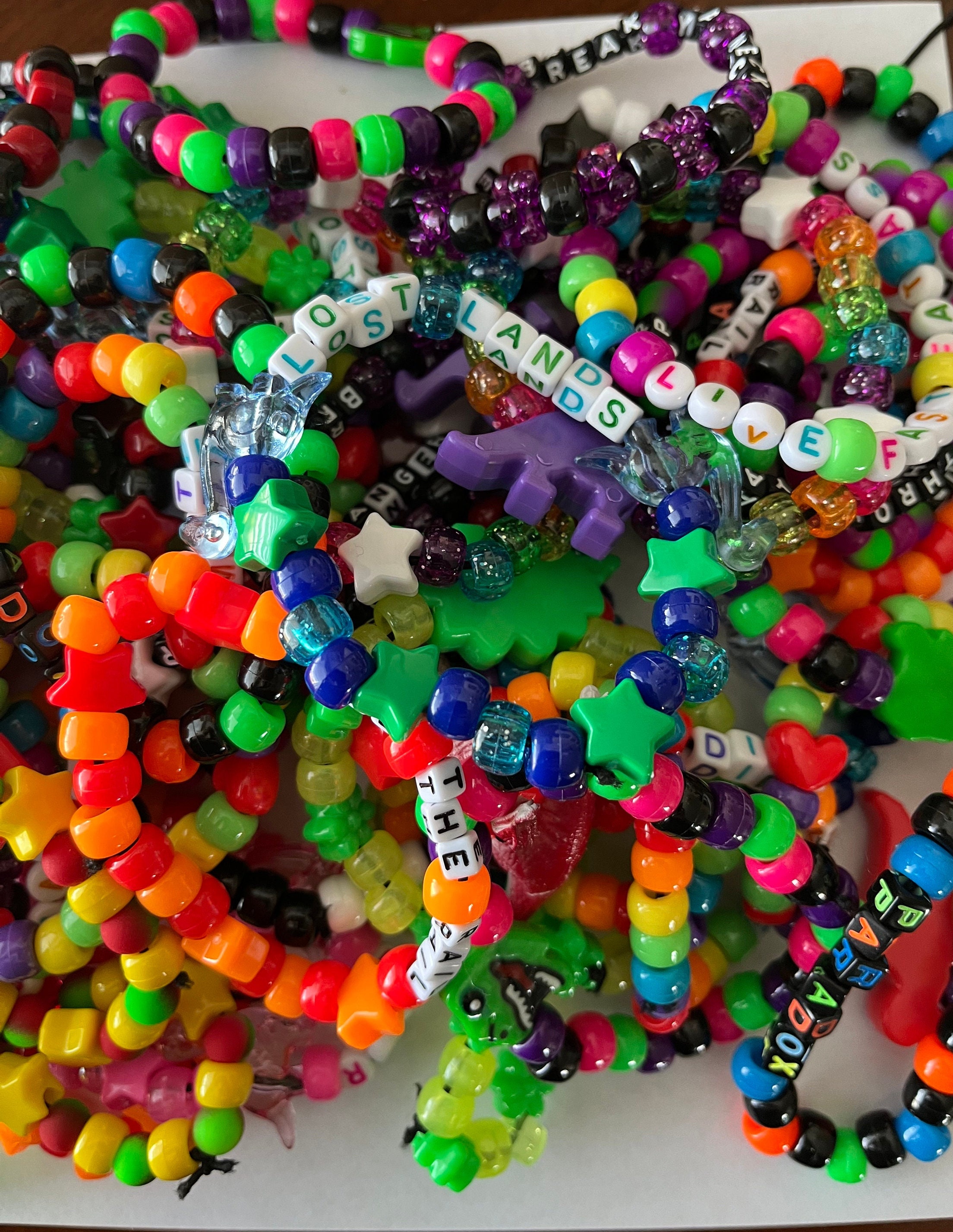 Lost Lands Kandi Pack, Singles Bracelets. EDM EDC Rainbow