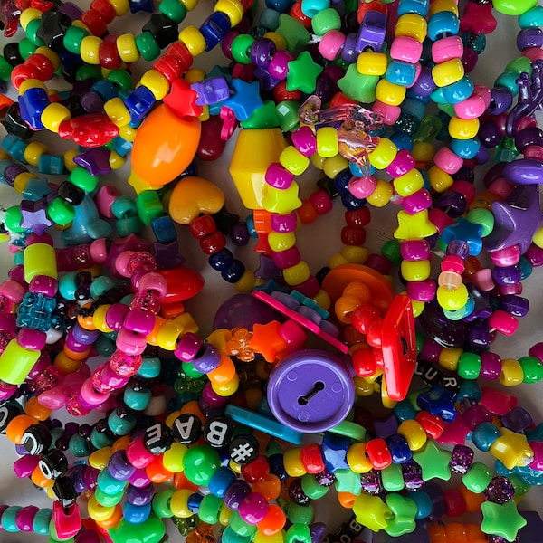 Single Kandi bracelets. EDM rave PLUR EDC Rainbow. New, handmade. The perfect accessory for any festival!