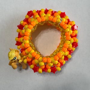 Pulsera Pony Kandi MLP: Joyería EDM para festivales rave Orange Apple