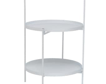 Large metal cake stand in white, H60cm foldable