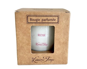 Scented candle ROSE made of 100% vegetable wax, environmentally friendly and sustainable, hand-poured