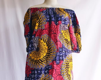 Vestido Ankara con hombros descubiertos