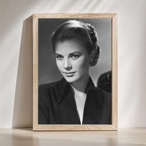 Impresión de Grace Kelly, cartel inspirado en Ralph Lauren, arte de pared en blanco y negro, impresión de glamour del antiguo Hollywood, decoración de moda de lujo, arte de pared retro
